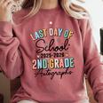 Last Day Of School Autograph 2nd Grade Graduation Boys Girls Comfort Colors Sweatshirt Crimson