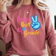 Last Day Of School Peace Out Grade 4 Graduation Kids Comfort Colors Sweatshirt Crimson