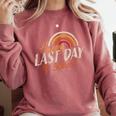 Last Day Of School Shirt For Teacher Kids Student Graduation Comfort Colors Sweatshirt Crimson
