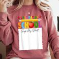Last Day Of School Sign My Shirt Autograph Graduation Comfort Colors Sweatshirt Crimson
