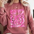 Last Day Of School Teacher Students School Graduation Groovy Comfort Colors Sweatshirt Crimson