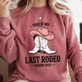 This Is My Last Rodeo Senior 2026 Cowgirl Graduation Comfort Colors Sweatshirt Crimson