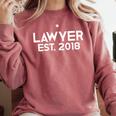 Law School Graduation Lawyer Est 2018 Him Her Comfort Colors Sweatshirt Crimson