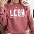 LCSW Licensed Clinical Social Worker Graduation Comfort Colors Sweatshirt Crimson