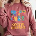 Let Me Call The Social Worker Job Graduation Work Comfort Colors Sweatshirt Crimson