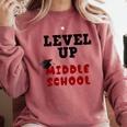 Level Up Middle School 5th Grade Graduation Comfort Colors Sweatshirt Crimson