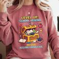 Level Up School Legend Video Game Pixel Art Graduation Comfort Colors Sweatshirt Crimson