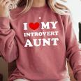 I Love My Introvert Aunt I Heart My Introvert Aunt Comfort Colors Sweatshirt Crimson