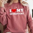 I Love My Introvert I Heart My Introvert Comfort Colors Sweatshirt Crimson