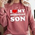 I Love My Introvert Son I Heart My Introvert Son Comfort Colors Sweatshirt Crimson I Love My Introvert Son I Heart My Introvert Son Comfort Colors Sweatshirt Crimson