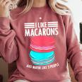 Macaroons Dessert Antisocial Introvert Pastries Food Lover Comfort Colors Sweatshirt Crimson