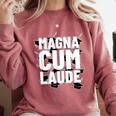 Magna Cum Laude Graduation Comfort Colors Sweatshirt Crimson