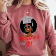 Master Degree Graduation Gifts Black Girl Comfort Colors Sweatshirt Crimson