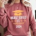 Mastered It 2024 Masters Degree Graduation Graduate Mba Comfort Colors Sweatshirt Crimson