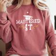 Mastered It Masters Graduation Cool Distressed Comfort Colors Sweatshirt Crimson