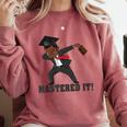 Masters Graduation Mastered It Dabbing Man Tee Comfort Colors Sweatshirt Crimson