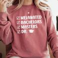 MELANATED BACHELORS MASTERS DR Doctor Graduation Comfort Colors Sweatshirt Crimson