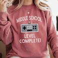 Middle School Graduation Shirt Level Complete Video Gamer Comfort Colors Sweatshirt Crimson