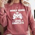 Middle School Level Complete Video Gamer Graduation Comfort Colors Sweatshirt Crimson