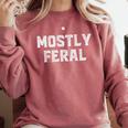 Mostly Feral Introvert Sarcastic Comfort Colors Sweatshirt Crimson Mostly Feral Introvert Sarcastic Comfort Colors Sweatshirt Crimson