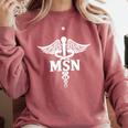 MSN Letters On Caduceus Medical Emblem MSN Nurse Graduation Comfort Colors Sweatshirt Crimson