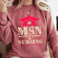 Msn Master Of Science In Nursing College Graduation Premium Tri-Blend Comfort Colors Sweatshirt Crimson