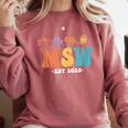 MSW Est 2025 Graduation School Social Worker Shirt Master Comfort Colors Sweatshirt Crimson
