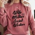 MSW Mom Graduation T-Shirt Social Worker Wife Mother Comfort Colors Sweatshirt Crimson