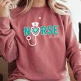 New Grad Nurse Graduation For RN & LPN Comfort Colors Sweatshirt Crimson