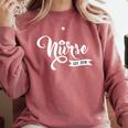 New Nurse 2018 Nursing School Graduate Graduation Shirt Comfort Colors Sweatshirt Crimson
