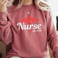 New Nurse 2018 Nurse Nursing School Graduation Shirt Comfort Colors Sweatshirt Crimson
