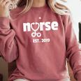 New Nurse Est 2019 Nursing School Graduation Comfort Colors Sweatshirt Crimson