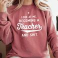 New Teacher Gifts Graduation Women Men Become Teachers Comfort Colors Sweatshirt Crimson