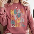 Next Stop High School Middle School Graduation Last Day Comfort Colors Sweatshirt Crimson