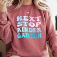 Next Stop Kindergarten Groovy Graduation Last Day Of School Comfort Colors Sweatshirt Crimson