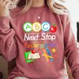 Next Stop Kindergarten Preschool Graduation 2025 Boy Girl Comfort Colors Sweatshirt Crimson
