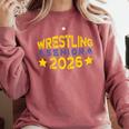 Night Wrestling Senior 2026 Graduation Comfort Colors Sweatshirt Crimson