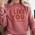 I Like You But Got No Game Introvert Minimalist Joke Comfort Colors Sweatshirt Crimson