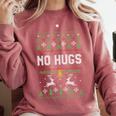 No Hugs Introvert Ugly Christmas Sweater Style Comfort Colors Sweatshirt Crimson No Hugs Introvert Ugly Christmas Sweater Style Comfort Colors Sweatshirt Crimson