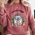 I Am Not a Hugger Introvert Hedgehog With Cactus Comfort Colors Sweatshirt Crimson