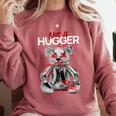 Not A Hugger Teddy Bear Antisocial Introvert Comfort Colors Sweatshirt Crimson