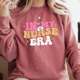 In My Nurse Era Nursing School Graduation Women Comfort Colors Sweatshirt Crimson