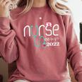 Nurse Est 2022 Rn Nursing School Graduation Graduate Comfort Colors Sweatshirt Crimson