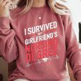 Nurse Graduation I Survived My Girlfriends Nursing Degree Comfort Colors Sweatshirt Crimson