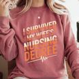 Nurse Graduation I Survived My Wife'S Nursing Degree Nurse Comfort Colors Sweatshirt Crimson