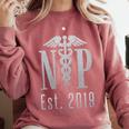 Nurse Practitioner Graduation Caduceus NP Degree 2019 Comfort Colors Sweatshirt Crimson
