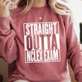 Nurse The Straight Outta NCLEX Graduation RN Gift Tshirt Comfort Colors Sweatshirt Crimson