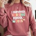 Nurse I Survived Nursing School Class Of 2025 Graduation Comfort Colors Sweatshirt Crimson