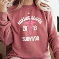 Nursing School Survivor Apparel Graduation Party Nurse RN Comfort Colors Sweatshirt Crimson