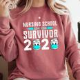 Nursing School Survivor Graduation Nurse RN 2020 Friend Comfort Colors Sweatshirt Crimson